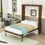Lit escamotable double avec bureau et tête de lit pliables-865107453