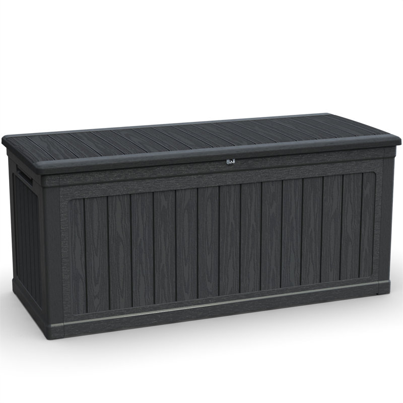 260 Gallon Large Outdoor Storage XXL Deck Box For Patio Furniture, 34" H x 68" W x 32" D, Black
