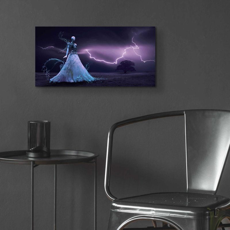«Iris Fantasy» par l'inconnu, art mural en verre acrylique, H 12 po x l 24 po