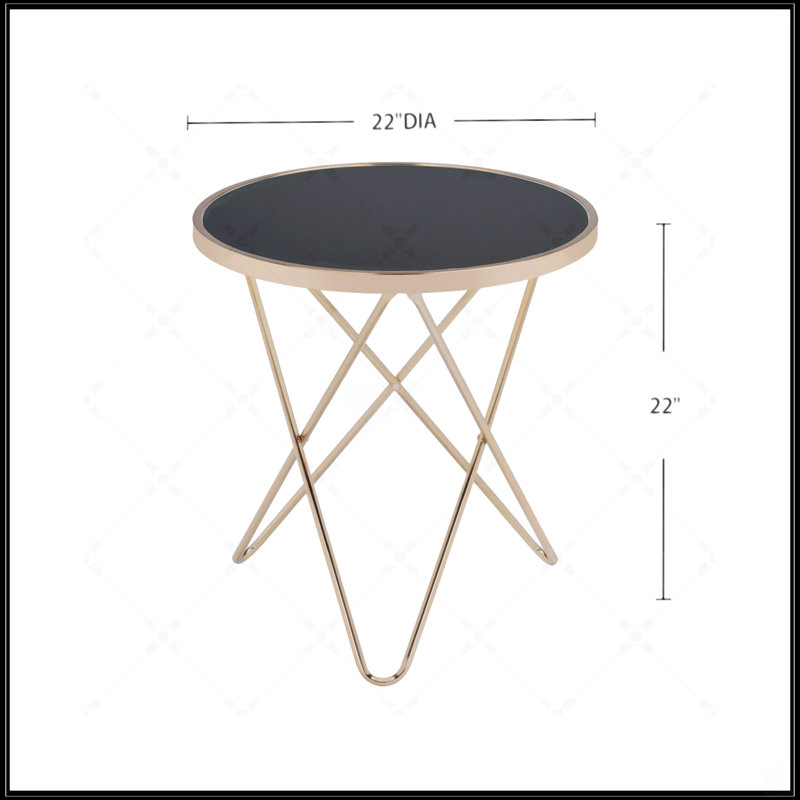 Table ronde en verre, Noir