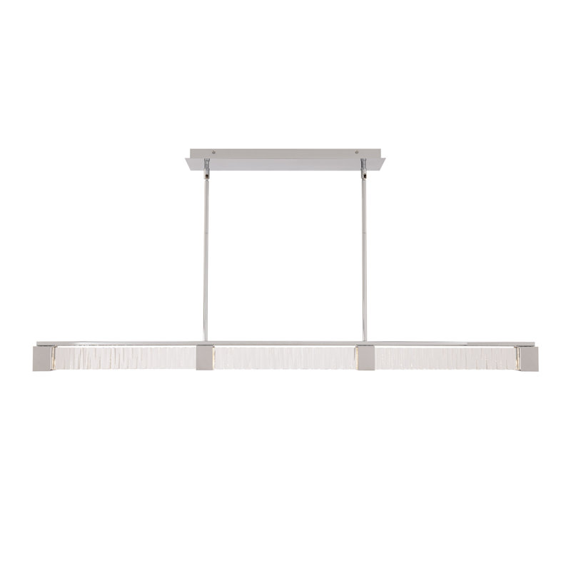 Guild 1 Light Crystal LED Linear Pendant, Chrome