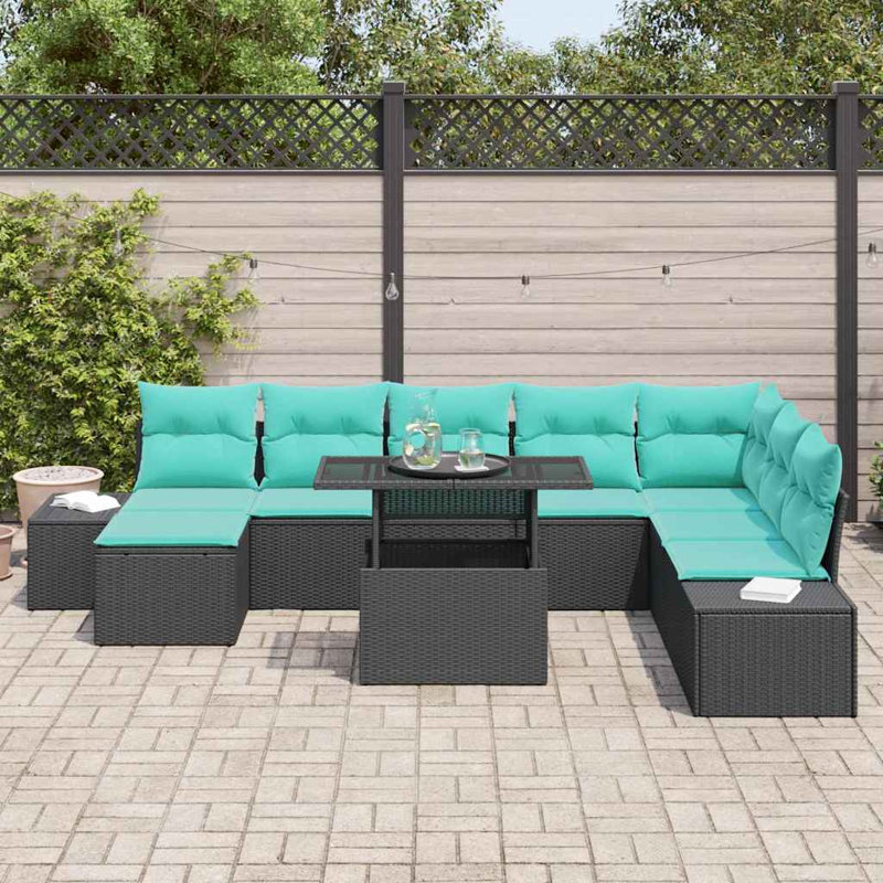 Ensemble de canapé de jardin avec rangement 9 pièces vidaXL