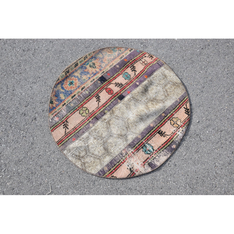 Tapis turc rétro en laine Oushak