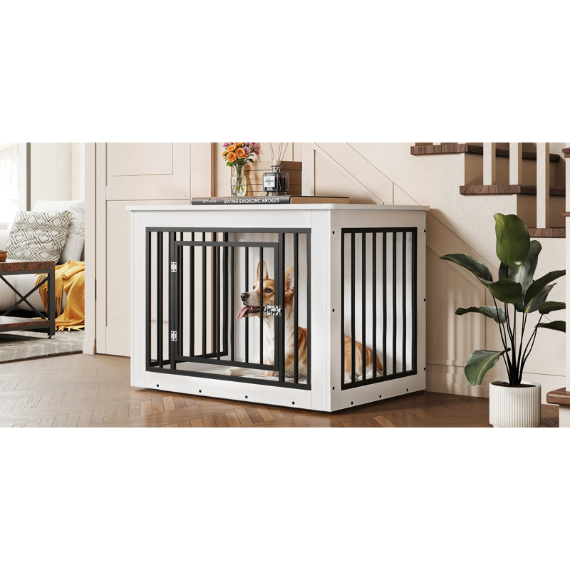 Caisse en bois pour chien, H 26,8 po x l 38,2 po x P 24 po, Blanc