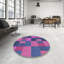 Tapis décoratif rose à motif géométrique Sackman-1379566296