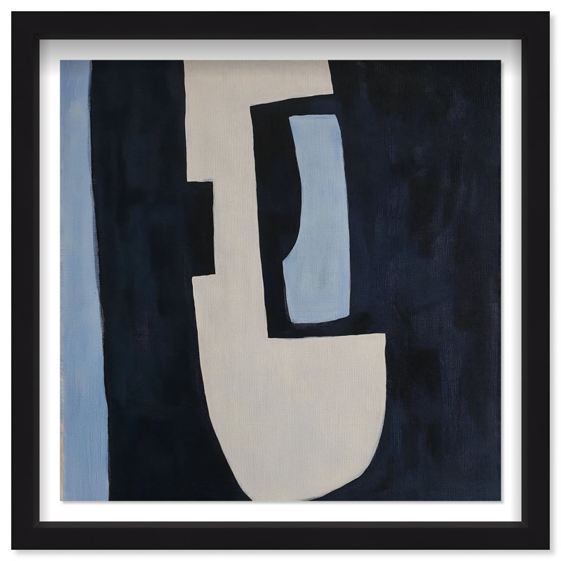 Contours of Silence II Shadowbox Abstract Print by Oliver Gal, Black Frame, 12 x 12, 17.5"H x 17.5"W, Black Frame
