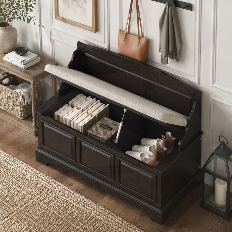 Banc de rangement pour chaussures Retro, Espresso
