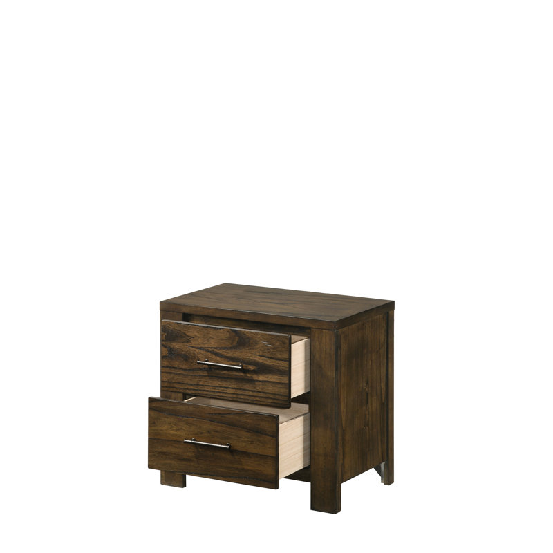 Élégante table de chevet au fini chêne - rehausse l'ambiance de la chambre à coucher avec des joints de tiroir assurant la longévité