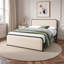 Lit moderne en métal avec tête de lit tapissier courbée et rangement sous le lit-1352347413