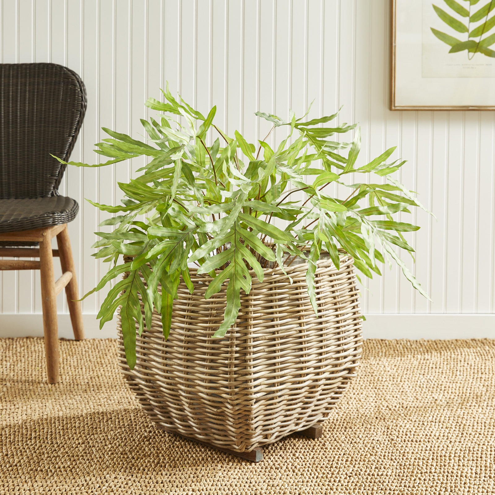 Pallie Handmade Seagrass Planter 1, 18" H x 19" W x 19" D