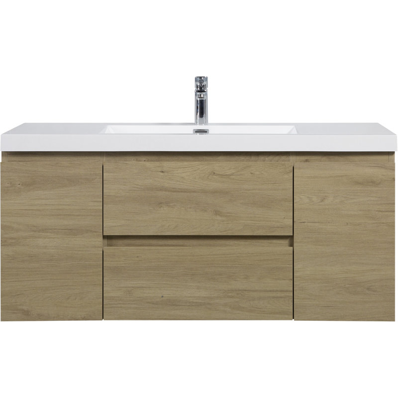 Meuble-lavabo flottant peu encombrant avec design fonctionnel et lavabo durable