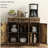 HOMCOM Sideboard with Solid Wood Countertop, Modern Kitchen Storage Cabinet, Coffee Bar Cabinet with 3 Drawers, Doors and Adjustable Shelf, Rustic Brown-129380560