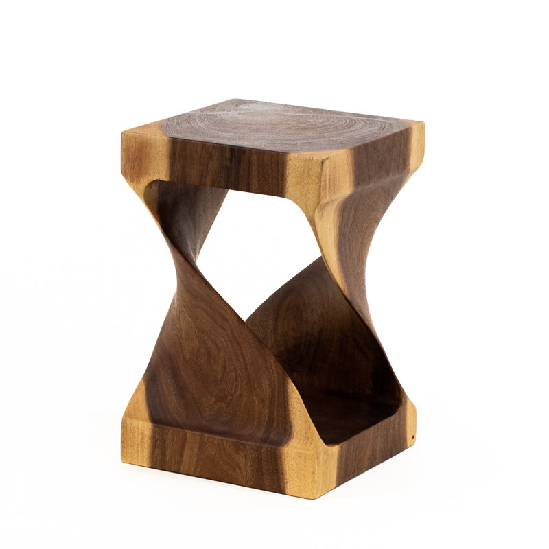 Burruss Solid Wood Tree Stump End Table