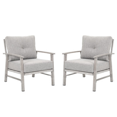 SeeHill Aluminum Outdoor Sofa Chairs, 2-Piece Set, Modern Weatherproof Patio Armchair with 5.9'' Thick Cushions, UV-Resistant, Durable, Easy Assembly for Backyard, Balcony, Poolside, Porch