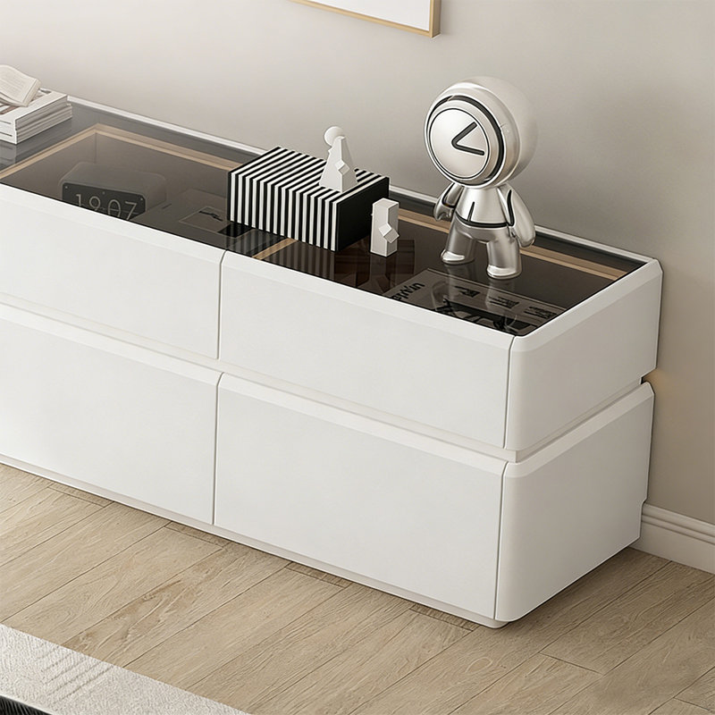 Modern minimalist luxury TV cabinet, 17.71"H x 70.86"L x 15.74"W