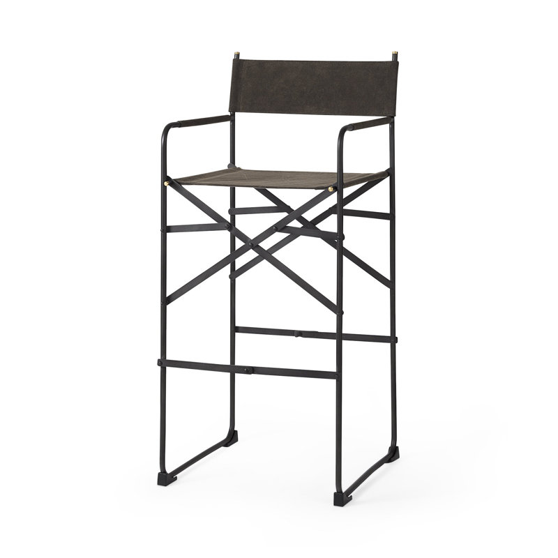 Tabouret de bar et de comptoir Sambac, Très grand (siège d'une hauteur de 40 po), Gris foncé / Noir
