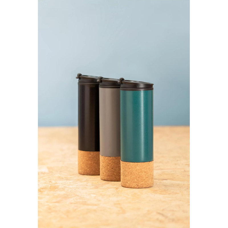 Symple Stuff Burnsville Double Wall Insulated Stainless Steel Travel Mug, Dark Green