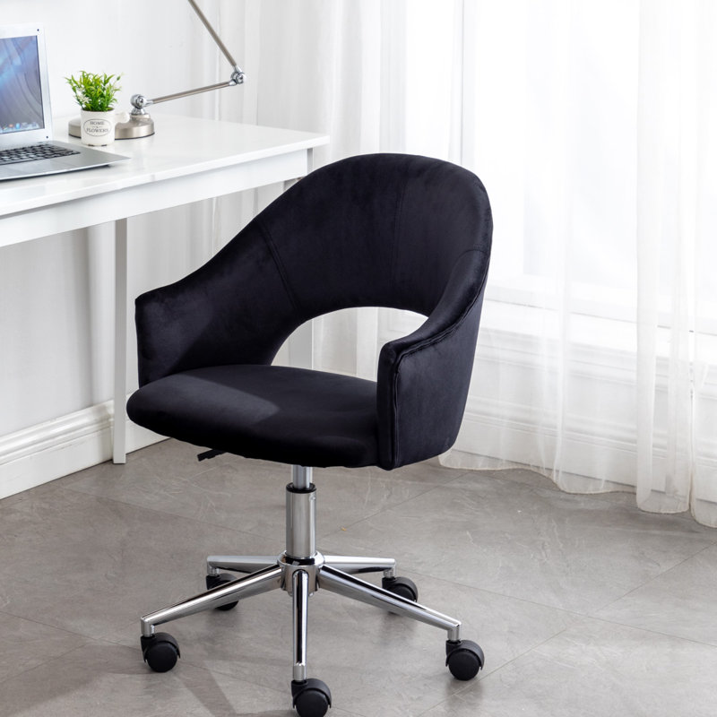 Velvet Task Chair, Black