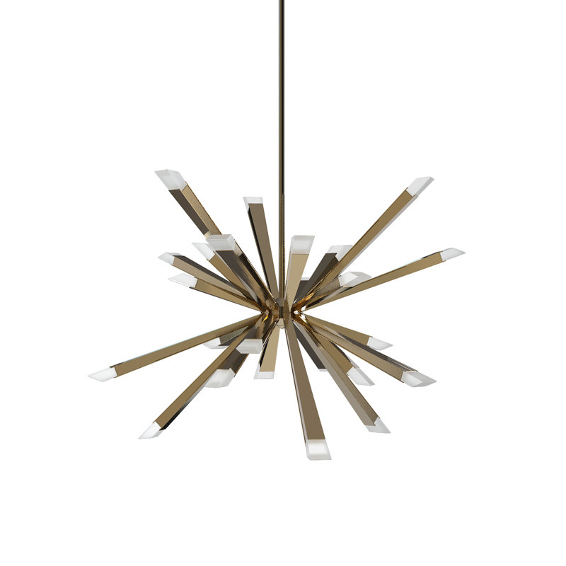 Starburst 78 - Light LED Chandelier, Brushed Brass