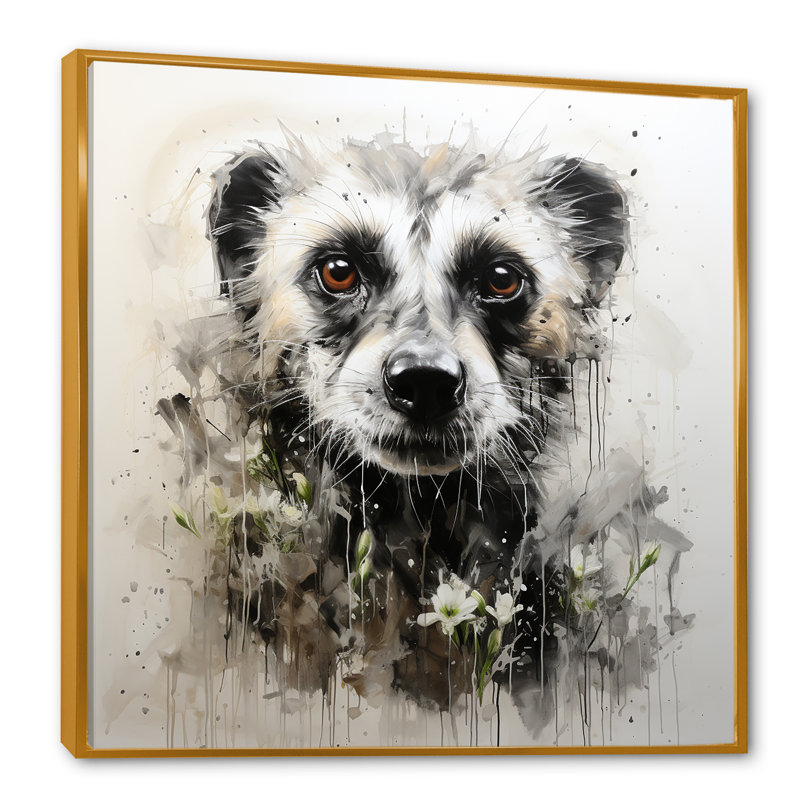 «Grey Meadow», art mural Meercat II rétro, H 16 po x l 16 po x P 1 po, Cadre flottant doré
