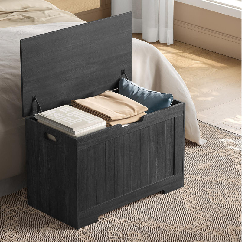 29.9 Inches Width Storage Bench, Charcoal Gray