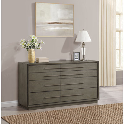 Commode 8 tiroirs Carlwirt Chêne taupe