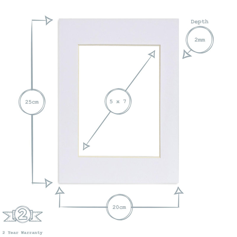 Nicola Spring - Picture Mounts, 25cm H x 20cm W x 0.2cm D, White