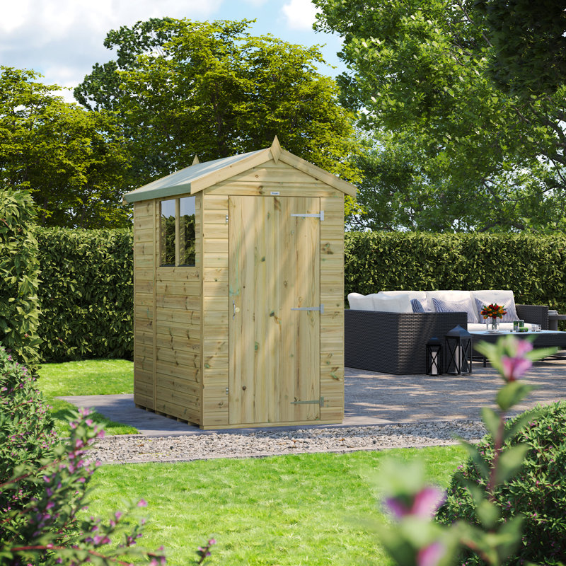 Powersheds 6 x 4ft Premium Pressure Treated Timber Apex Garden Shed