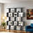 5-tier Geometric Bookcase, S-shaped Modern Bookshelf Set Of 2, 62.6" Tall Room Divider Book Shelf, Decorative Display Shelf-1237869782