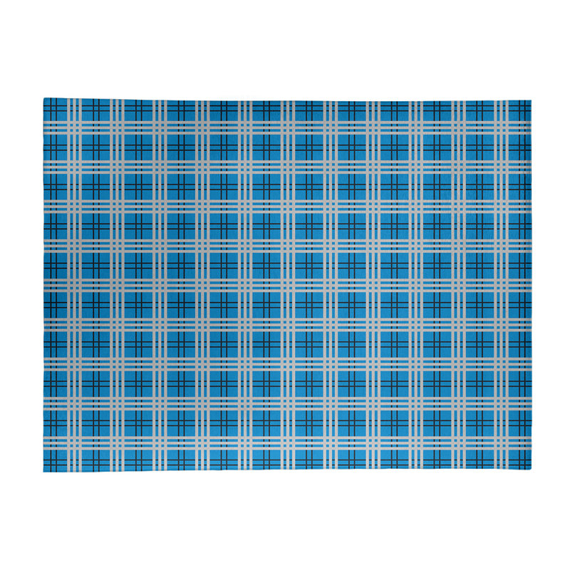 Tapis à carreaux bleu, Rectangle 8 pi x 10 pi