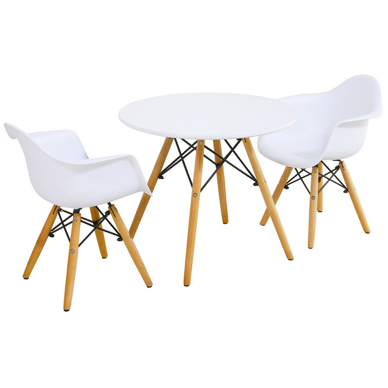 Fabian Kids 3 Piece Round Play Or Activity Table and Chair Set