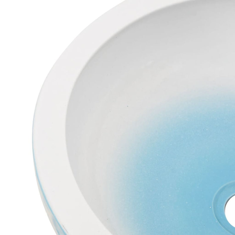 Marlow Home Co. Amarchand 41mm L x 41mm W White/Blue Ceramic Circular Sink