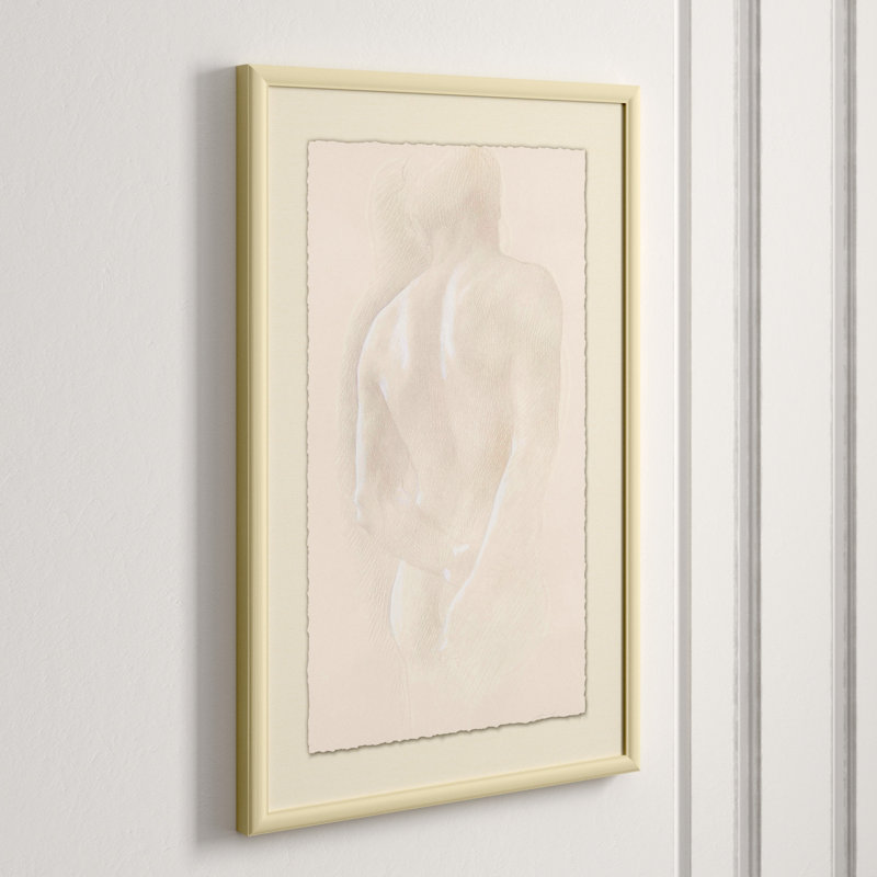 Male Nude 1' Framed Print on Glass