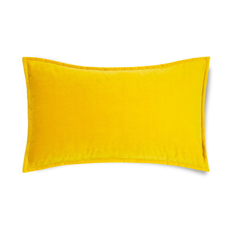 Rectangular Velvet Pillow Covers, Yellow, Rectangular 12"H x 18"W