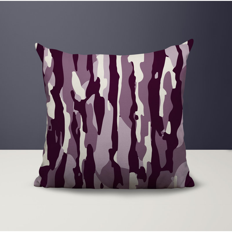 Oreiller réversible intérieur / extérieur Spiro Patchwork, Mauve, 16 x 16