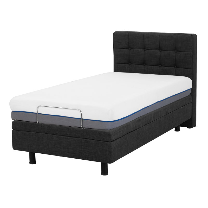 Robards European Single (90 x 200cm) Upholstered Adjustable Bed, Grey