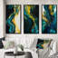 «Sarcelle et liquide jaune» - 3 pièces sur toile-653053181-653053179