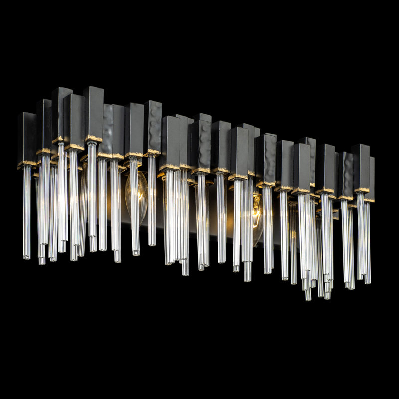 Matrix Bathroom Vanity Light - 2-Light - Matte Black/French Gold, Matte Black/French Gold