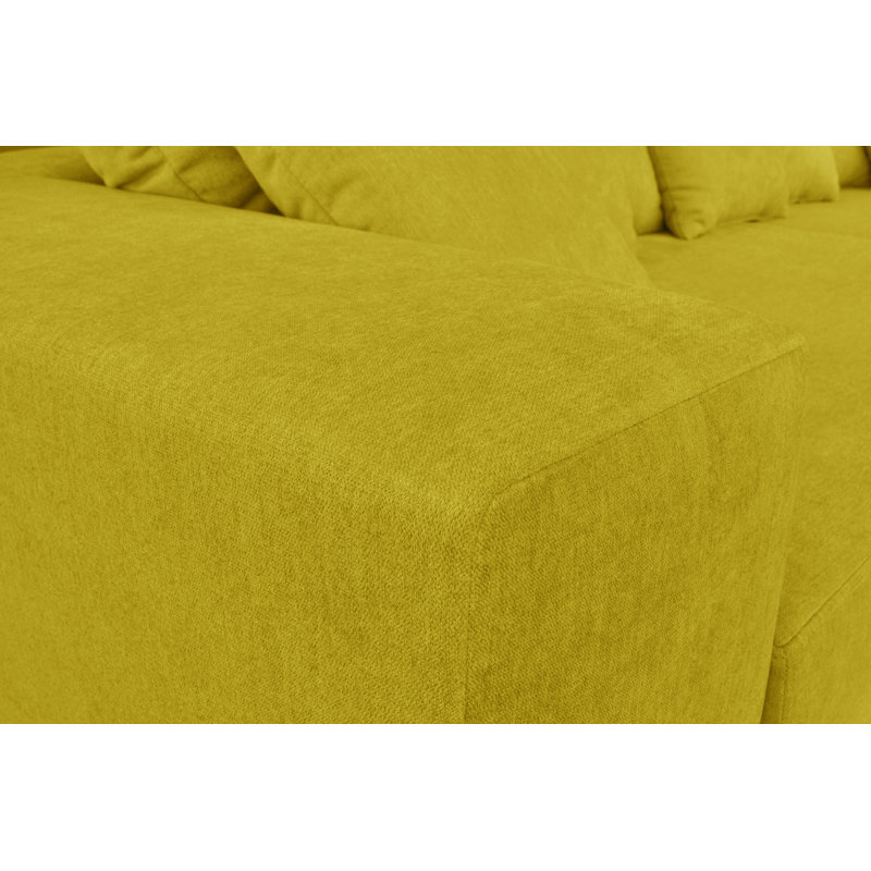 Karla 3 Seater Sofa & Chaise, Right, Yellow/Green