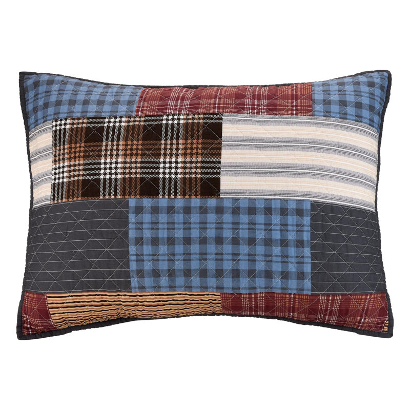 Rustic Patchwork Cotton Full Quilt Set in Gray and Multicolor