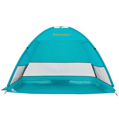 Tente de plage Pop-Up pour 3 à 4 personnes, abri de soleil UPF 50+, auvent portatif et léger pour le camping, la randonnée, la pêche et les activités de plein air