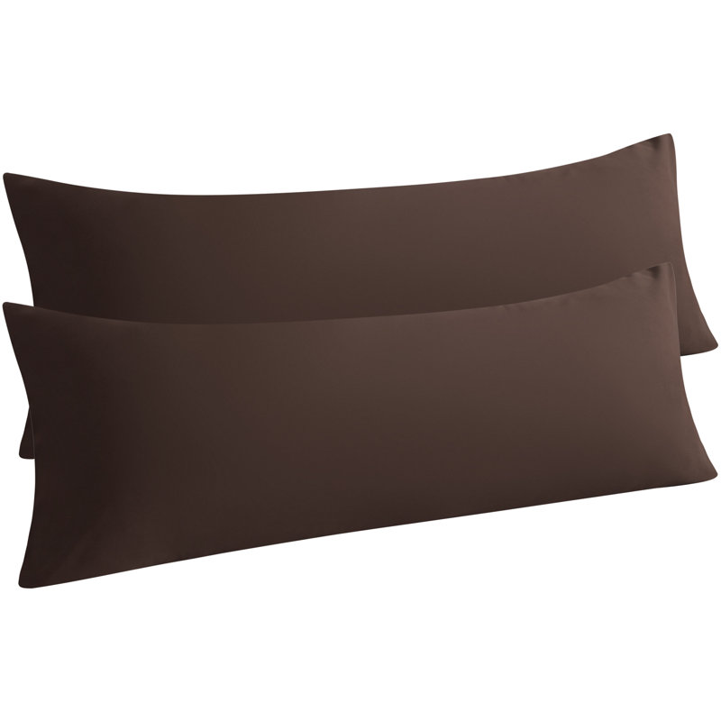 2PC Hypoallergenic Microfiber body pillowcase, Dark Brown