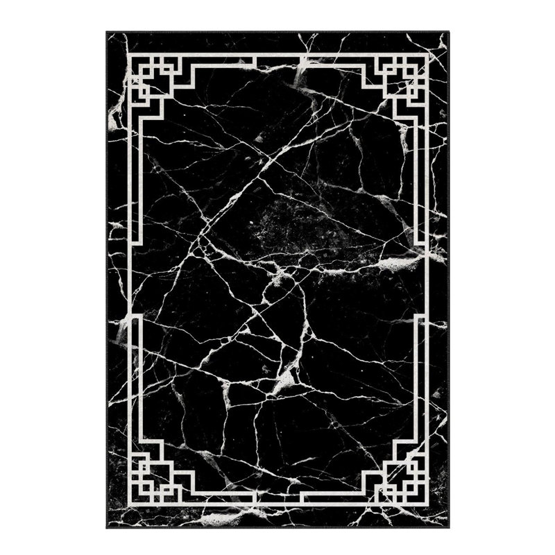 Soft Woven Area Rug, 100% Polyester, 31.5 x 55.1 inches | 740 g/m², Non-Slip Felt Dot Underside, Machine Washable | Low Pile Height: 0.16 inches, Perfect for Living Room, Bedroom, and Dining Areas