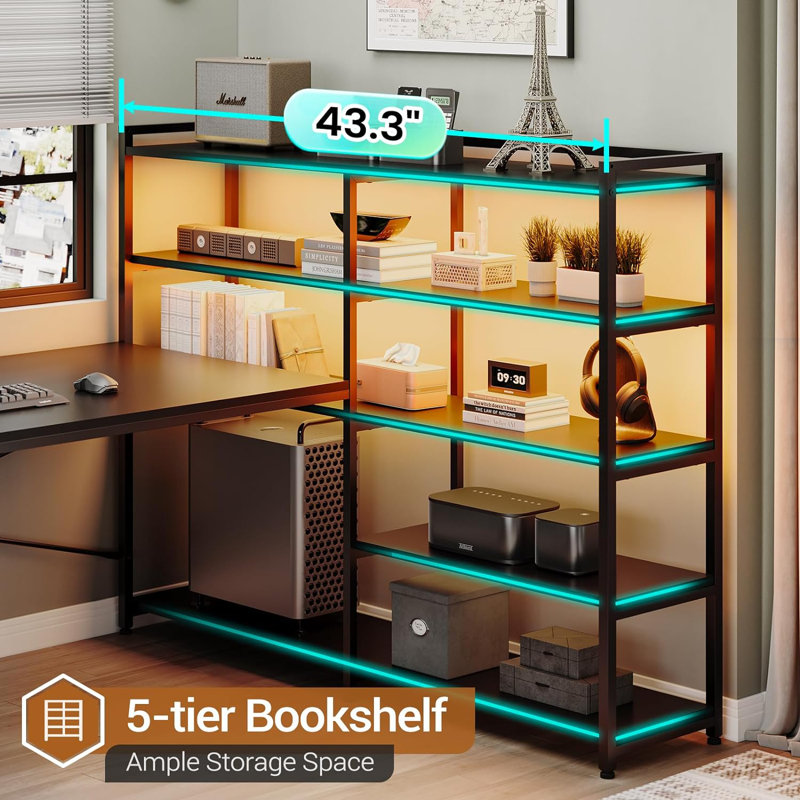 Bureau d'ordinateur en U de 64,5 po Alnair, Noir