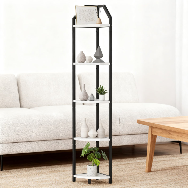 5-Tier Corner Bookshelf For Home & Office, 70-Inch Tall Heavy-Duty Storage Shelf With Adjustable Shelves, Space-Saving Plant Stand For Living Room And Small Spaces