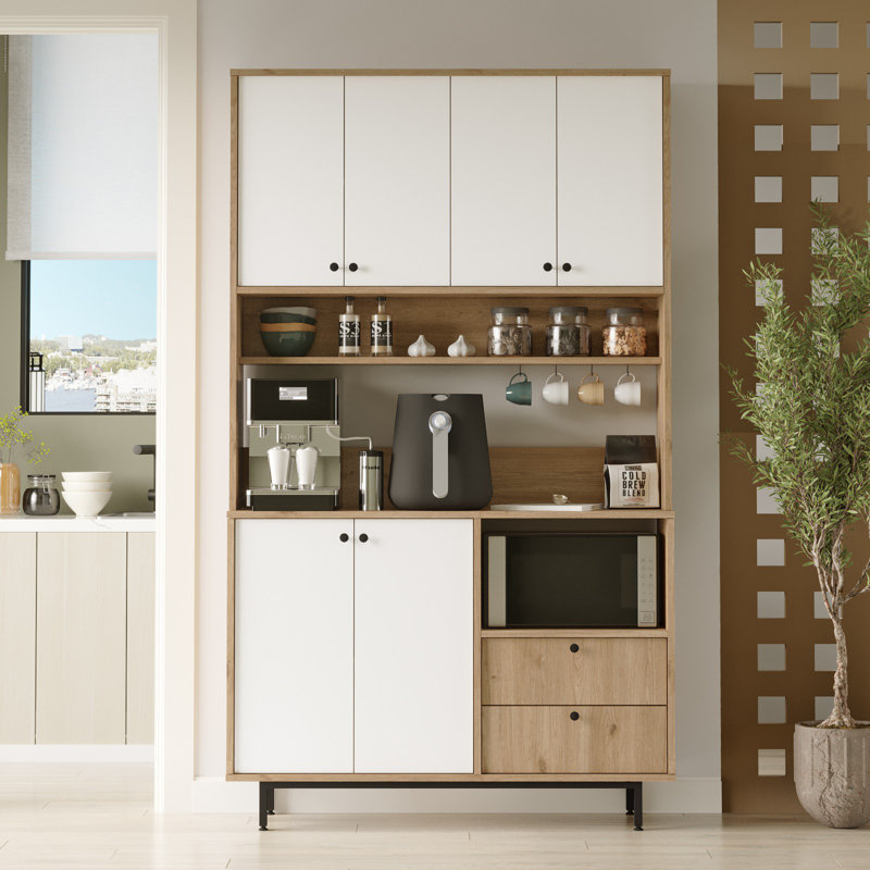 Armoire polyvalente Colesen, Blanc / beige
