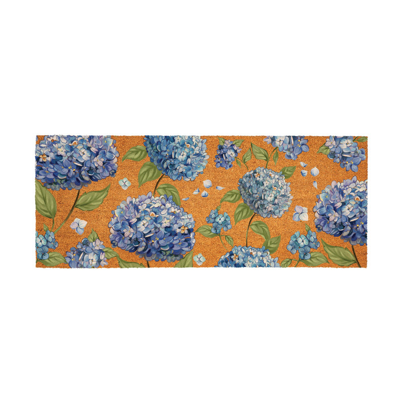Hydrangea Haven Coir Mat, 60"x24", 24" W x 60" L