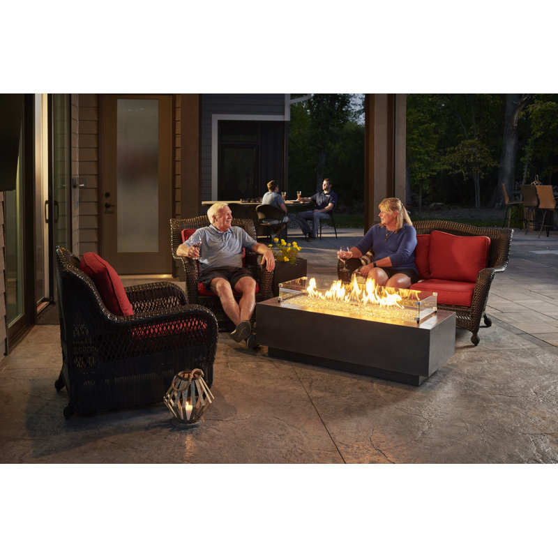 Cove Rectangle Concrete Smokeless Fire Pit, Midnight