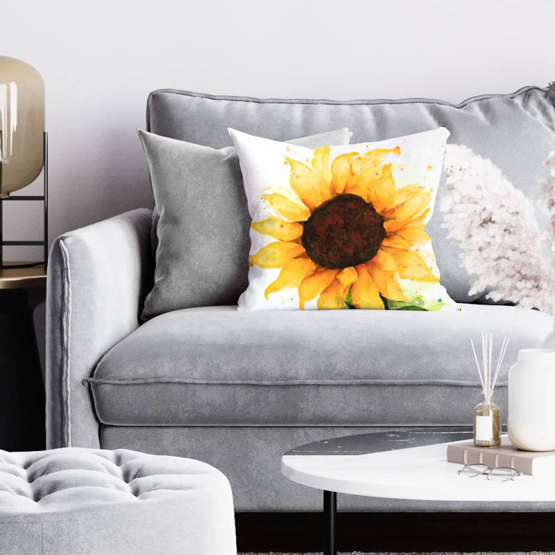 Sunflower - 20"x20" Throw pillow - Poly twill - Print on demand, Polyester/Polyfill, 20" x 20"