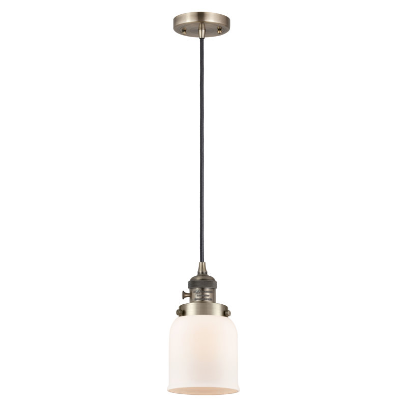 Franklin Restoration - Amberlynn - Mini-luminaire suspendu à 1 lumière - Interrupteur marche / arrêt - Ampoule DEL, Blanc mat